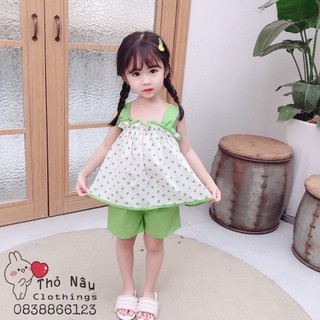 SET QUẦN ÁO BÉ GÁI DỄ THƯƠNG, BỘ ĐỒ BÉ GÁI ÁO HAI DÂY QUẦN ĐÙI XINH XẮN, ĐỒ HÈ 2021 CHO BÉ GÁI SƠ SINH