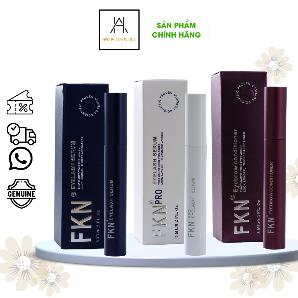Bộ ba dưỡng mi dưỡng mày FKN - dung tích lớn 5ml/cây, dưỡng mi dài dày chắc khỏe và cong vút