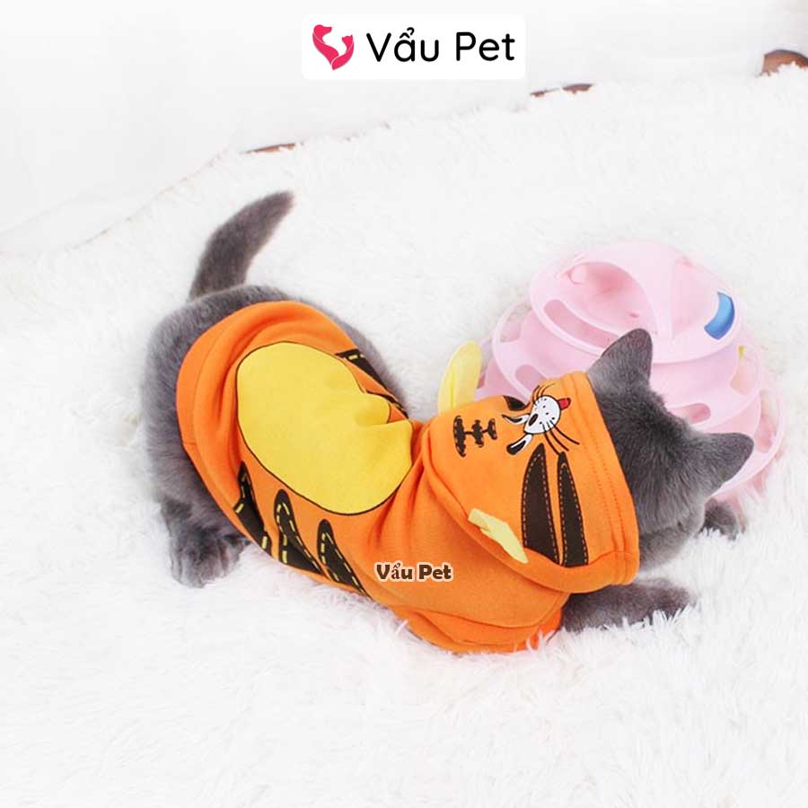 Áo cho chó mèo Nỉ thú có mũ mùa đông - Quần áo cho chó poodle, con, lớn, mèo, thú cưng Vẩu Pet Shop
