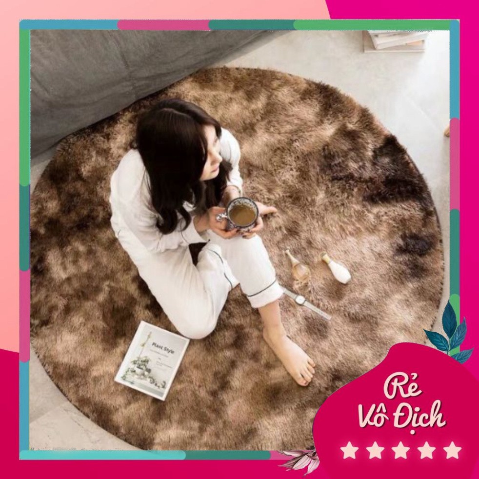 Thảm lông tròn chụp ảnh _SALE SỐC_ thảm trải sàn đường kính 1m ( chát gửi mẫu)