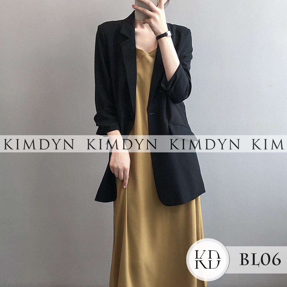 Áo khoác blazer nữ có đệm vai ba màu thanh lịch [KDBL06]