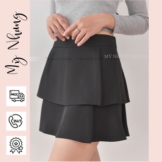 Chân váy 2 tầng Bigszie chất thun xị xò co giãn thoải mái (60kg đến 95kg)