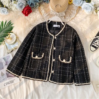 áo khoác vải tweed chất dày dặn cực sang