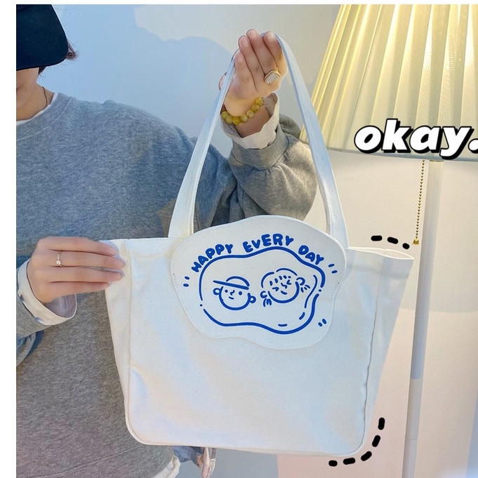 Túi Tote đeo chéo vải canvas đẹp cao cấp unisex đẹp đi học đi chơi thời trang