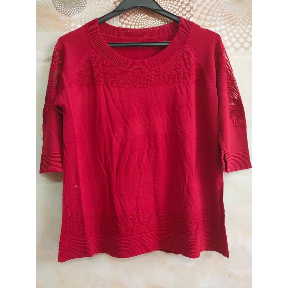 Áo kiểu len tay ren