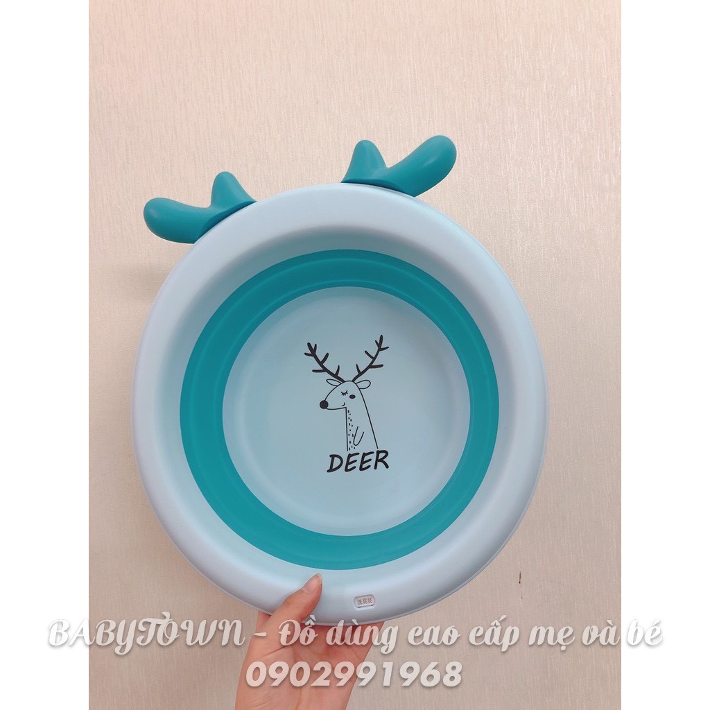 Thau/Chậu rửa mặt gấp gọn Deer - Hình thỏ/Khủng Long