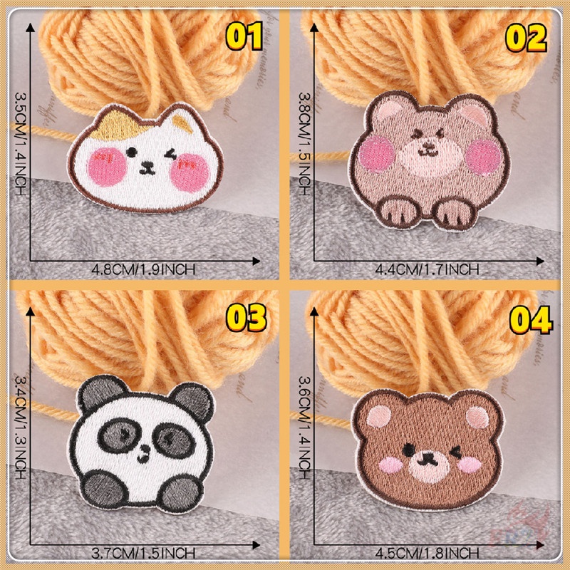 ♥ Miếng Dán Tự Dính Hình Động Vật Dễ Thương ♥ 1 Sticker Ủi Thêu Hoạt Hình Dễ Thương