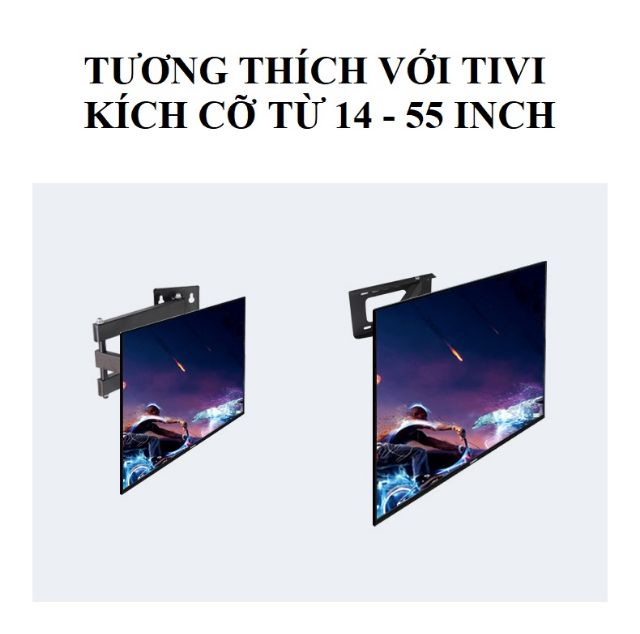 Giá treo tivi LED 14-43 inch kéo gập và xoay góc 180 độ hàng nhập khẩu