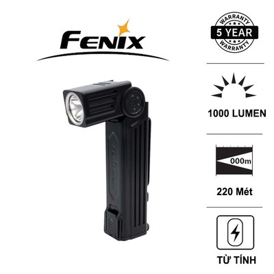 Đèn pin FENIX WT25R 1000 lumen chiếu xa 220m điều chỉnh góc chiếu đuôi nam châm