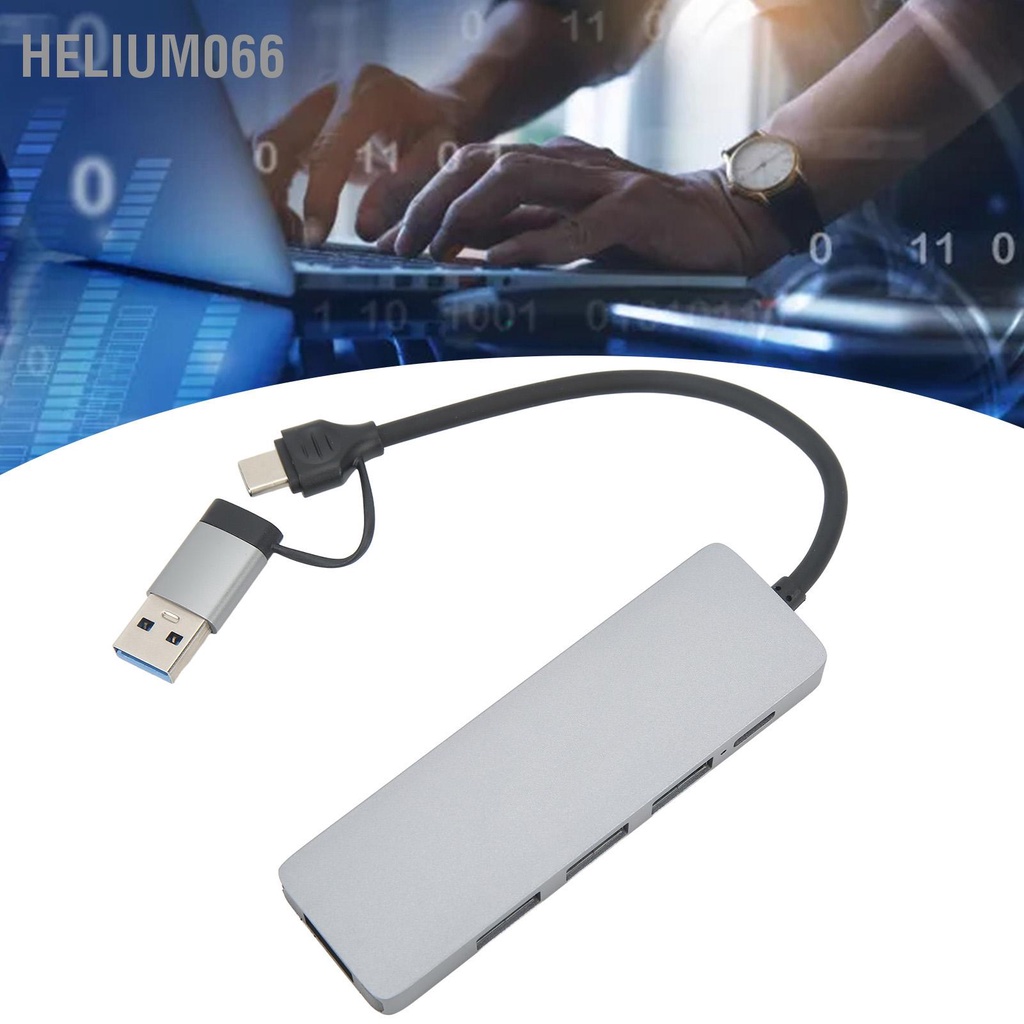 Helium066 4in1 USB C HUB 5V DC Bộ chuyển đổi Hub cho Máy tính Điện thoại Di động