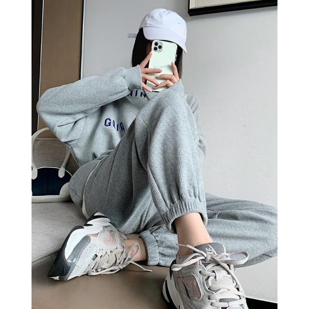 Quần JOGGER nữ ống rộng cạp cao dáng Hàn Quốc (Chất vải loại 1)