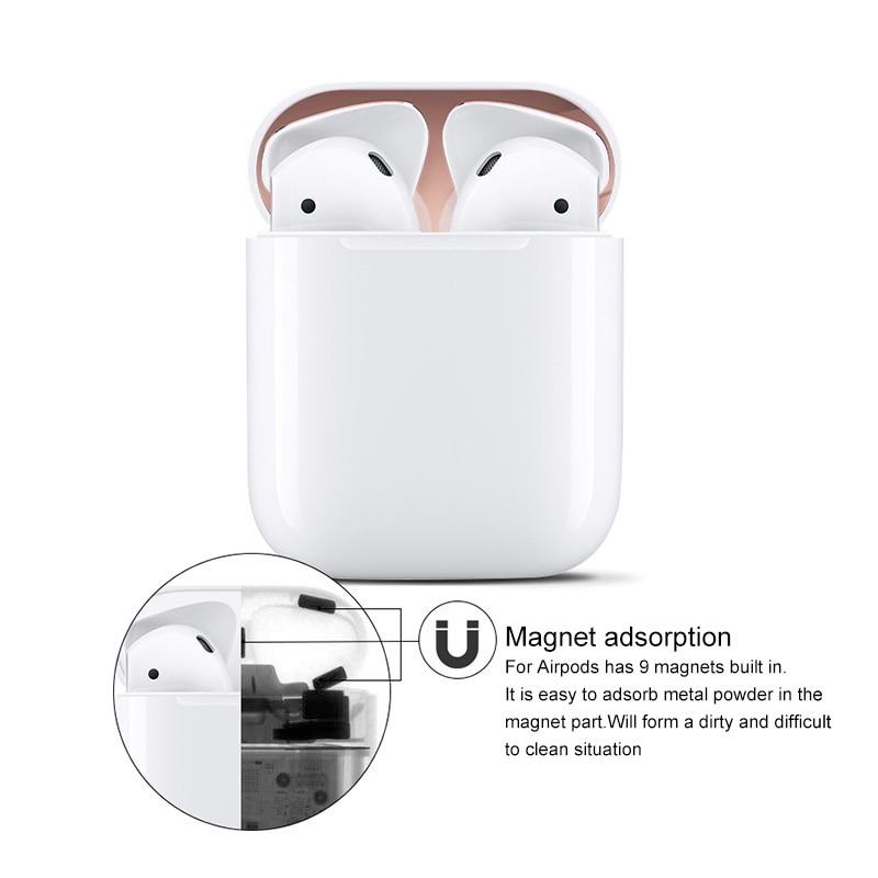Khung sticker kim loại siêu mỏng bảo vệ chống bụi cho hộp đựng tai nghe Airpod 1