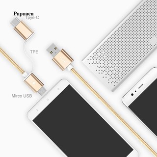 timikar.vn   2 in 1 Nylon Braided Micro USB Type C Charging Cable Data Syncfor Android