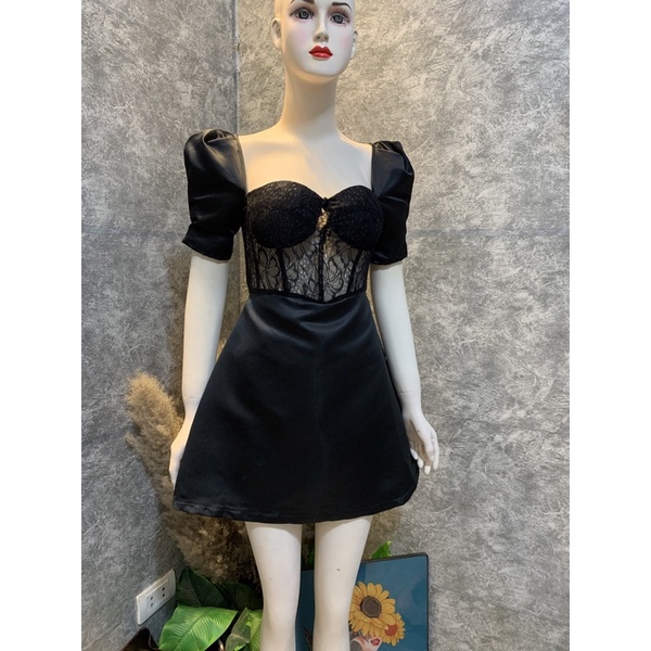 Váy tacta phối ren tay bồng 2 màu siêu xinh