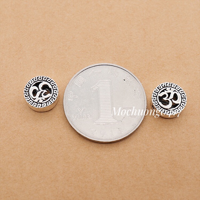 [S925] Charm bạc tròn bánh xe chữ Om - MH277