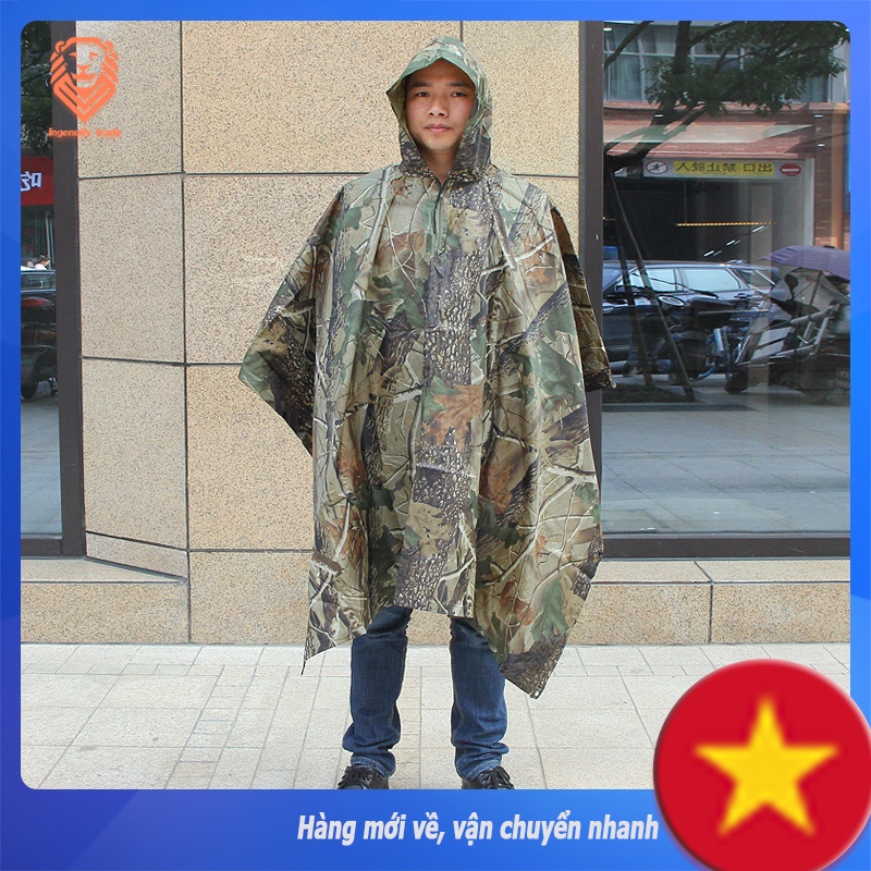Áo mưa choàng người lớn leo núi ngoài trời, áo mưa thể thao lá leo núi
