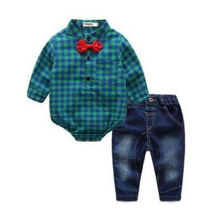 Set sơ mi - quần jean cho bé