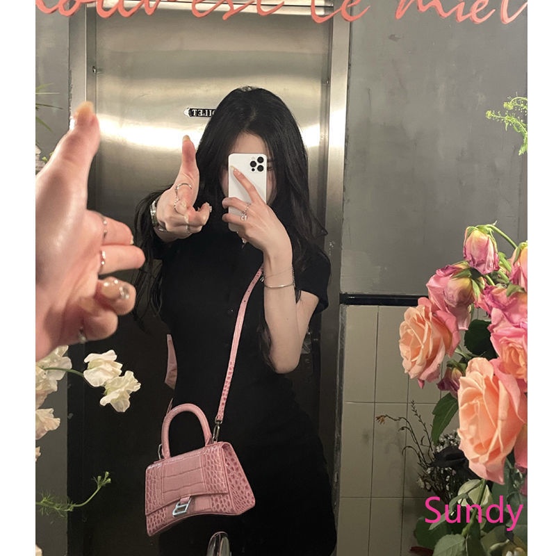 Đầm Cổ Polo Hở Lưng Đính Nơ Thời Trang Mùa Hè Cho Nữ