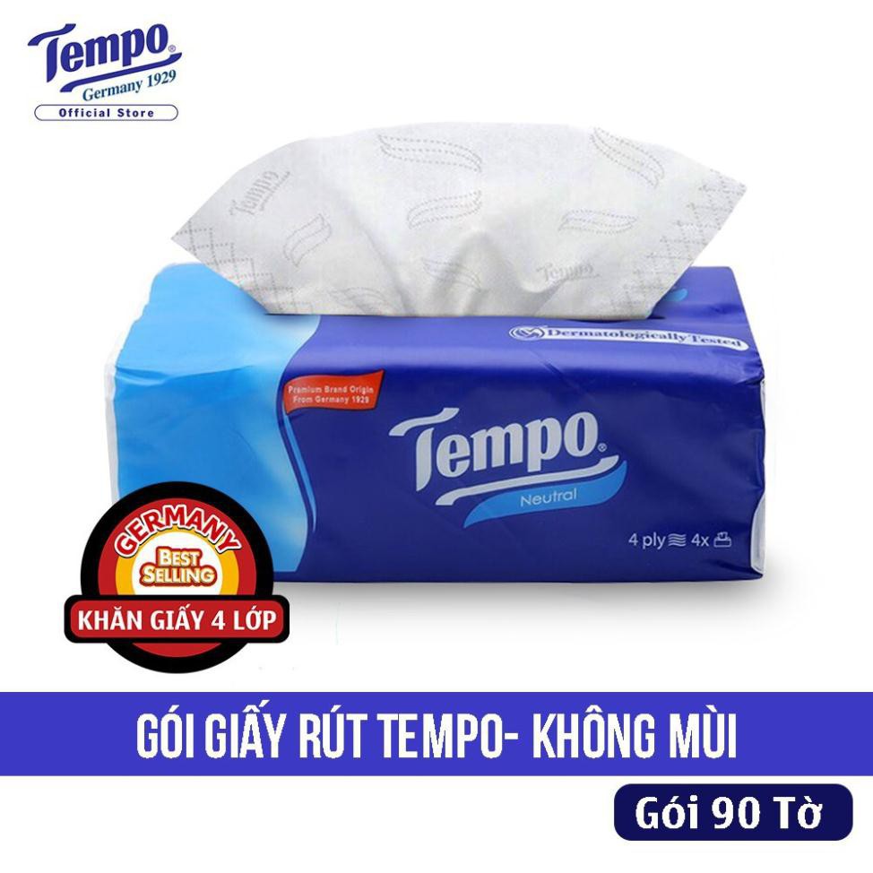 Thùng Khăn Giấy Rút  TEMPO 4 Lớp - 64 Gói