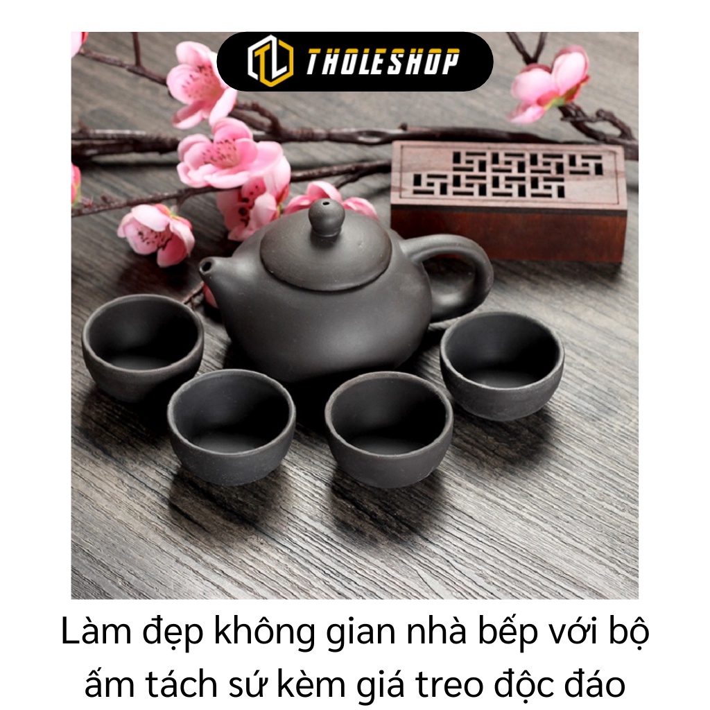 Bộ Bình Trà - Bộ Ấm Trà 4 Tách Gốm Sứ Nhật Bản, Kiểu Dáng Cổ Điển, Độc Đáo 9482