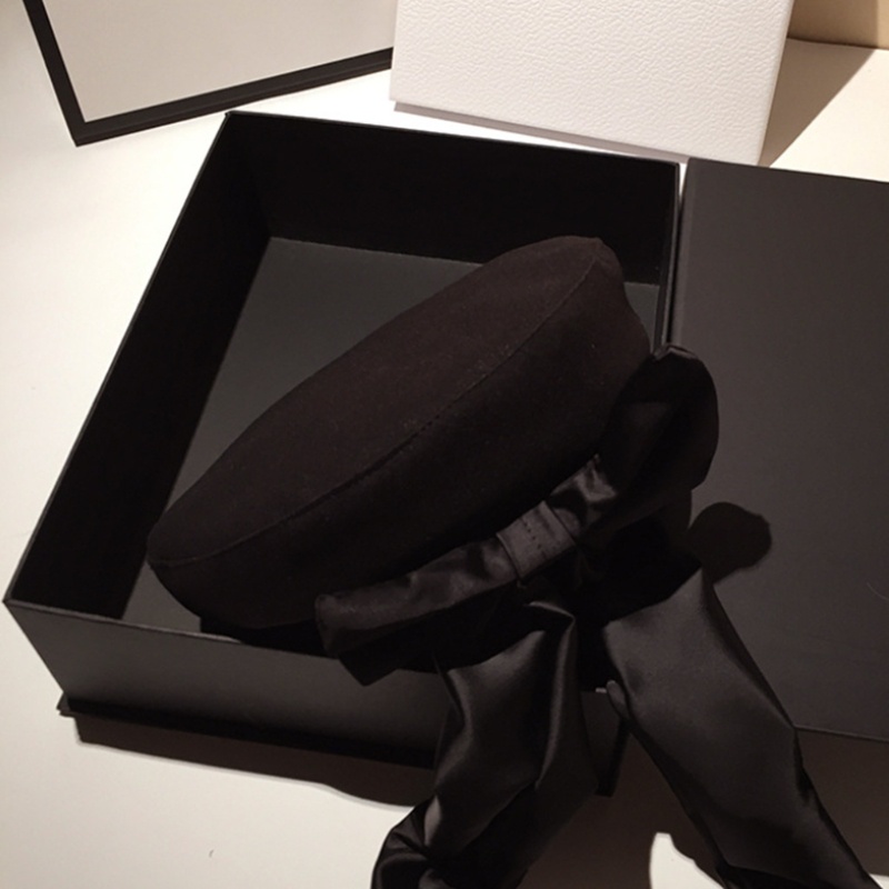 Mũ Beret Vải Cotton Phối Ruy Băng Thời Trang Pháp