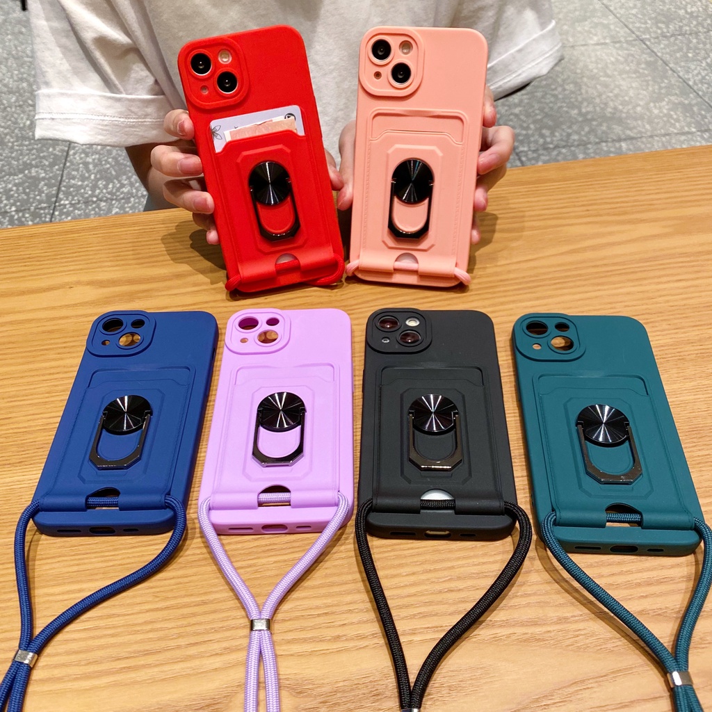Ôp Điện Thoại Silicon Dẻo Kèm Dây Đeo Chéo Cho iphone 15 13 12 11 14 pro max xr xs 7 8 14 plus 13pro 12pro se 2020 Ốp