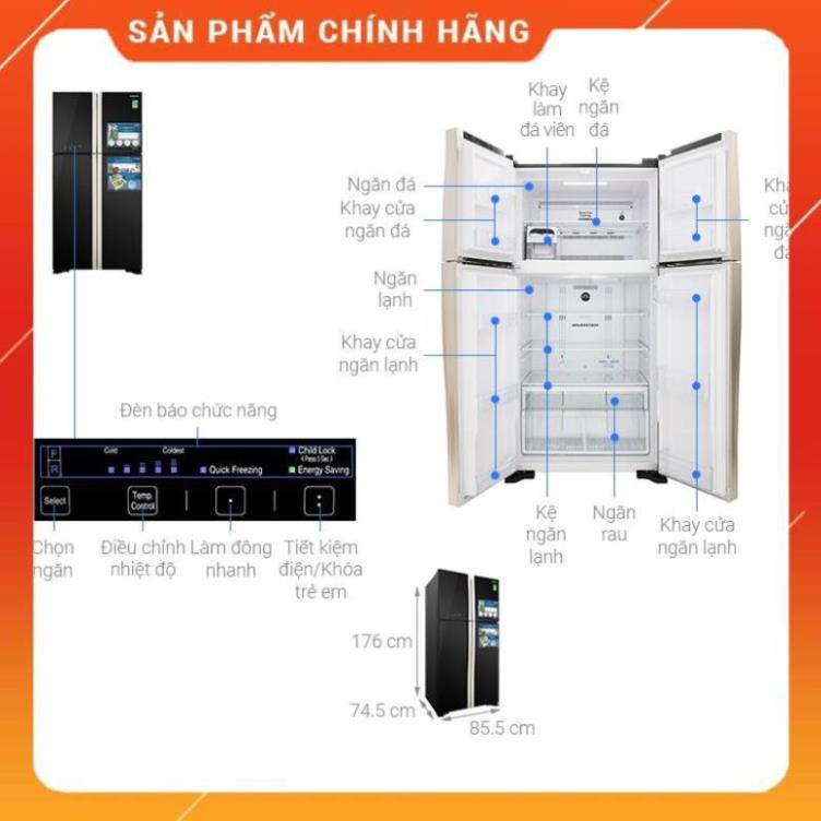 [ VẬN CHUYỂN MIỄN PHÍ KHU VỰC HÀ NỘI ] Tủ lạnh Hitachi 4 cánh màu đen R-FW650PGV8(GBK) - [ Bmart247 ] BM