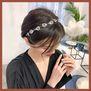 Băng đô cài tóc đính đá phong cách hàn quốc retro sang trọng cho nữ - acute