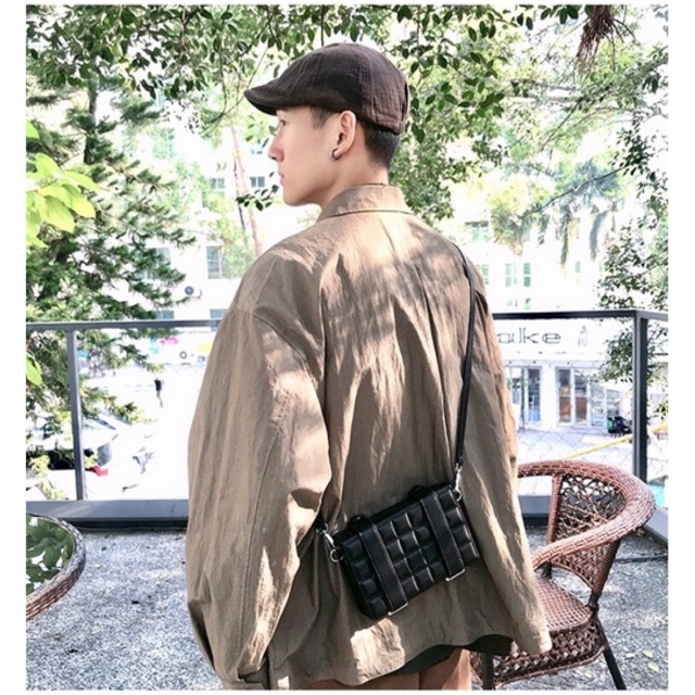 Túi da nam nữ đeo chéo hình hộp chữ nhật hoạ tiết ô vuông HÀNG CÓ SẴN | BigBuy360 - bigbuy360.vn