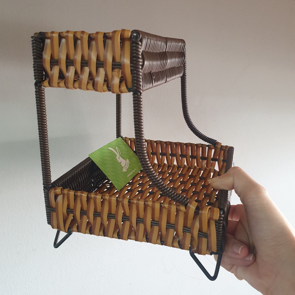 Kệ 2-3 Tầng Nhựa Giả Mây Đựng Đồ Ngăn Nắp, Thích Hợp Decor