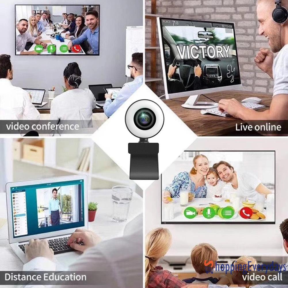 【sv】 1080P HD USB Webcam Web Camera with Ring Light Microphone for PC Live Video | BigBuy360 - bigbuy360.vn