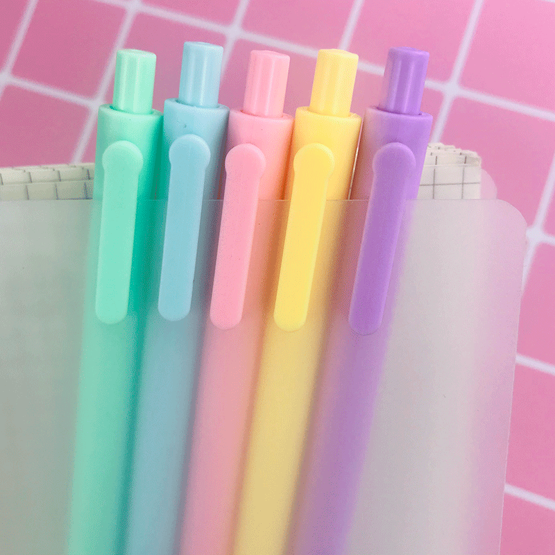 Bút bấm mực gel vỏ màu macaron dễ thương 0.5mm