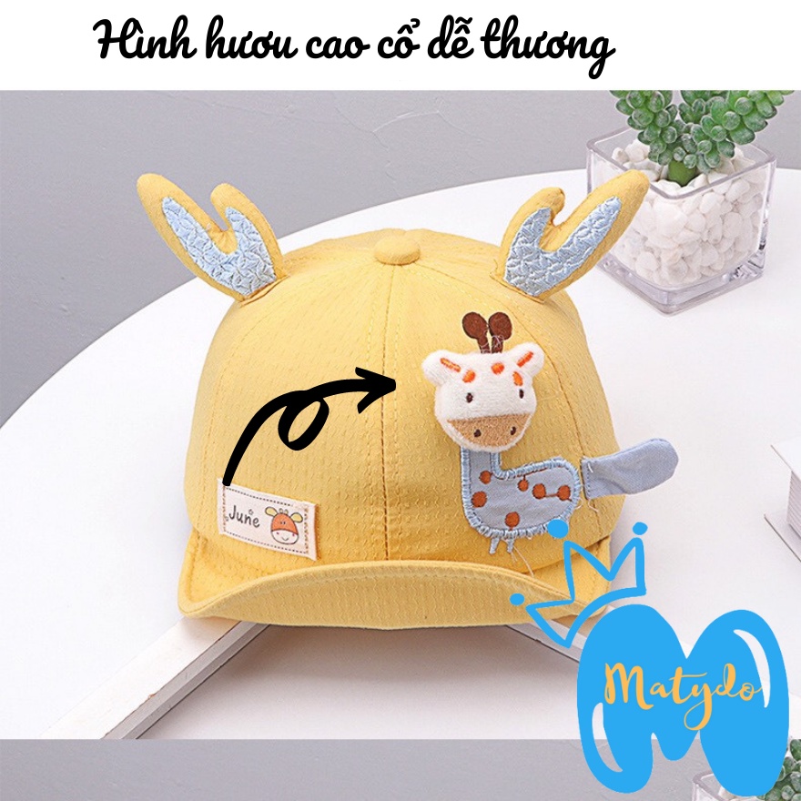 Mũ cho bé gái bé trai nón lưỡi trai hình hươu cao cổ đáng yêu phụ kiện trẻ em MU018