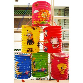 Lồng đèn Trung thu. 100 cái lồng đèn trụ tròn size trung và 100 cây nến