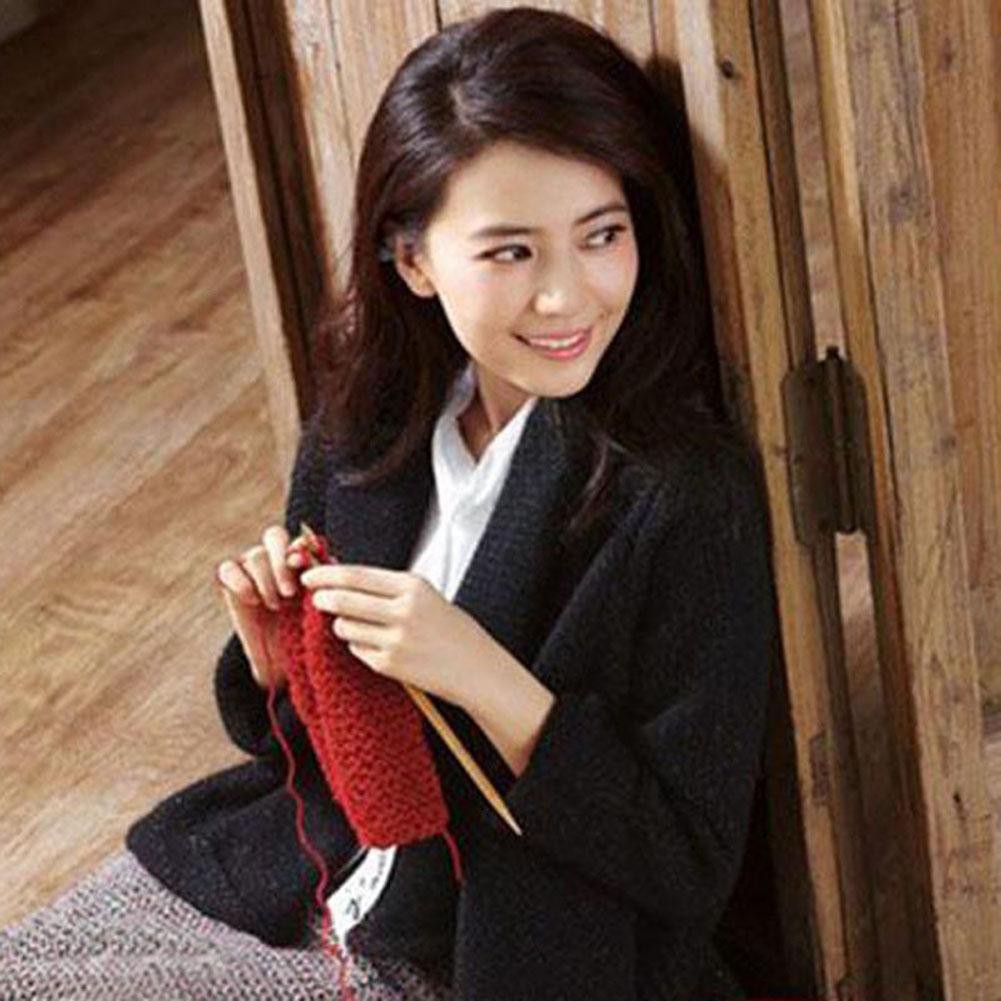 Set 36 kim đan len bằng gỗ tre cacbon hóa với 18 kích thước khác nhau