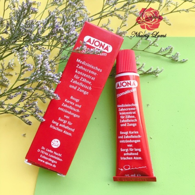 [Chuẩn Đức] Kem Đánh Răng Ajona 25ml  ❣FREESHIP❣ Kem Đánh Răng Ajona Đỏ
