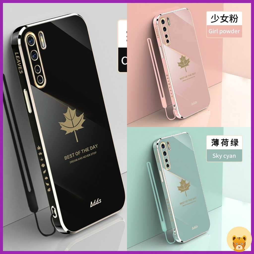 Ốp Điện Thoại Mềm Có Dây Đeo Sang Trọng Cho Oppo Reno 3
