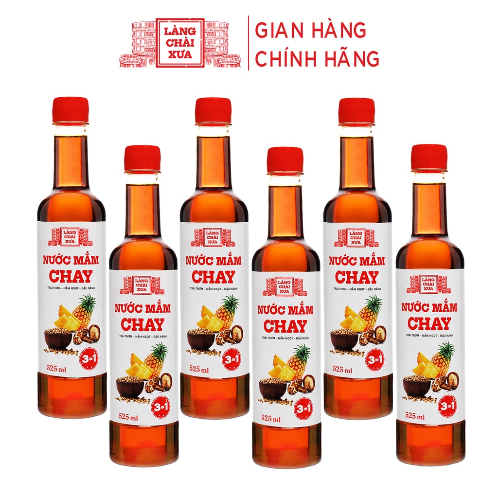 Nước mắm chay 3 trong 1 Làng Chài Xưa (01 chai) 525ml trái thơm nấm ngọt đậu nành 300 năm truyền thống