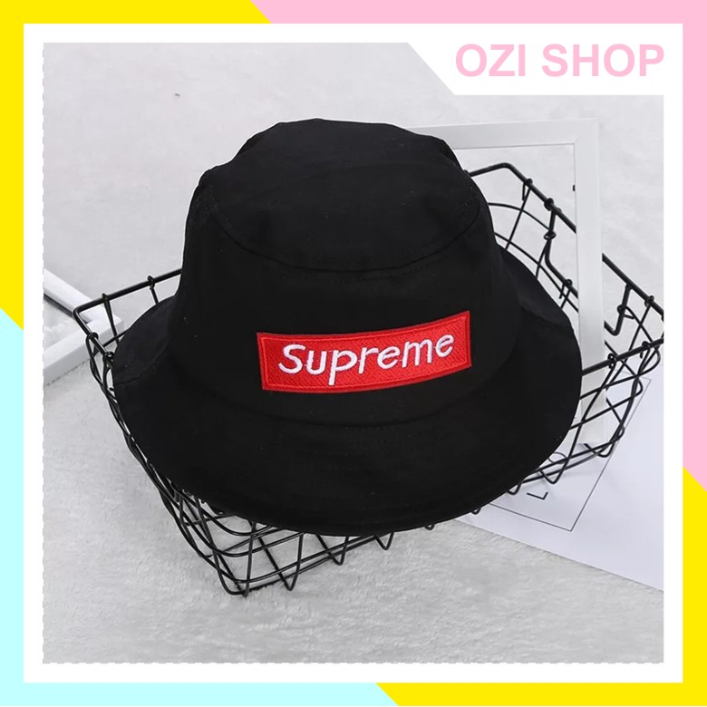 Mũ tai bèo Supreme đen chất đẹp ( có ảnh thật)