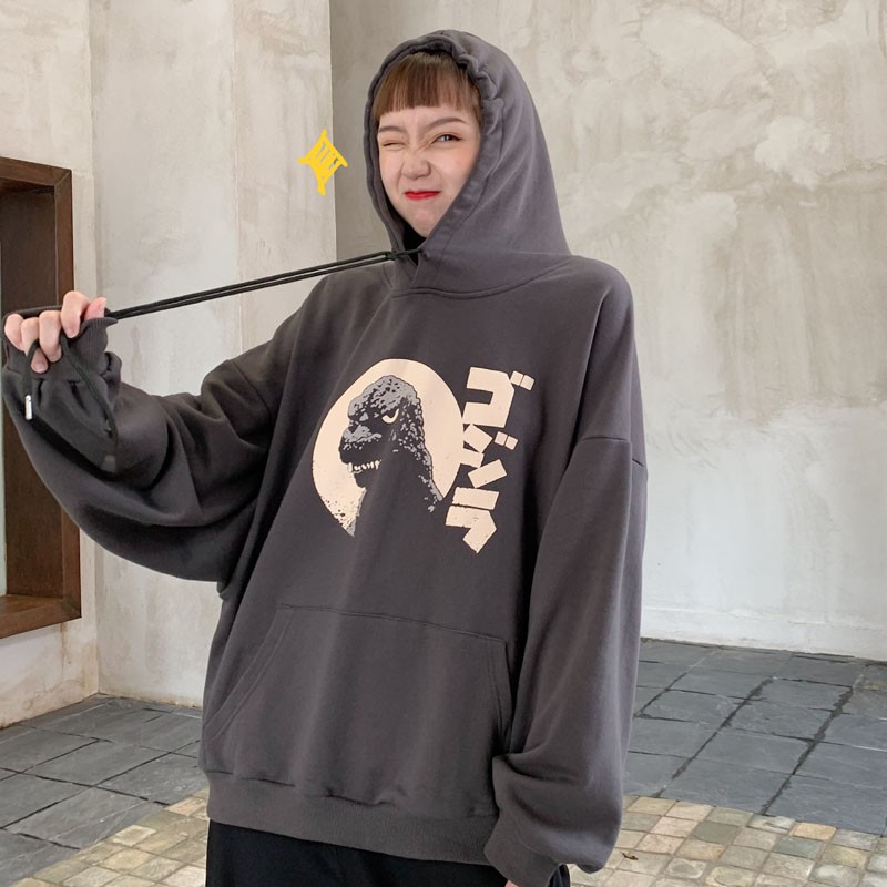 Áo Hoodie Khủng Long Ulzzang Nữ Cá Tính Form Rộng Rãi Nỉ Bông HD10 - Liti shop | BigBuy360 - bigbuy360.vn