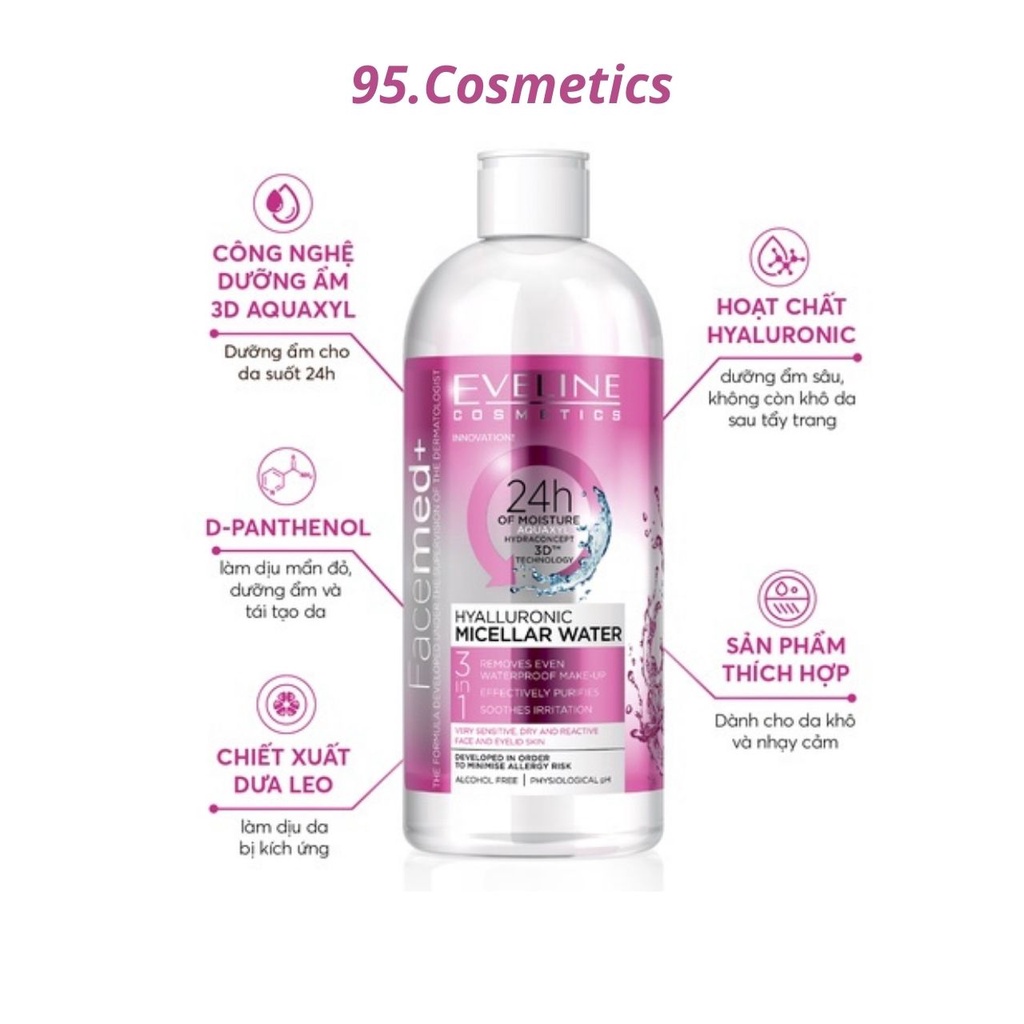 Nước Tẩy Trang Eveline Facemed 400ML Dành Cho Da Khô Và Nhạy Cảm