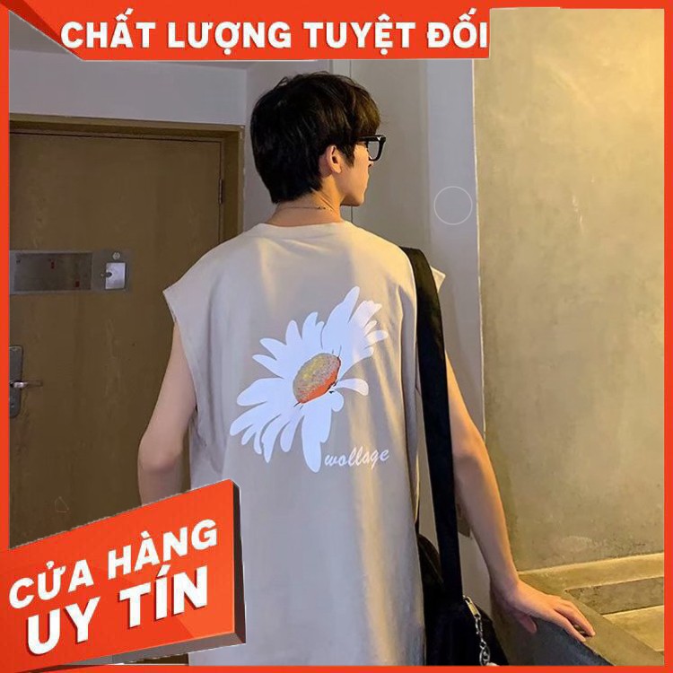 Áo thun sát nách Hoa Cúc form rộng tanktop nam nữ ulzzang siêu hot