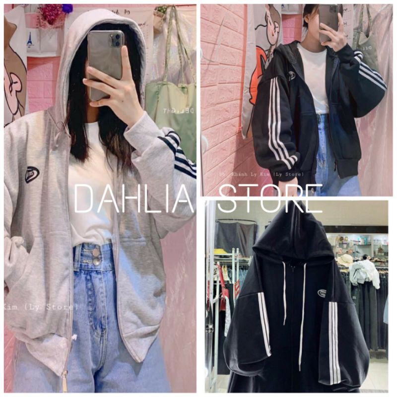 Áo Nỉ Thể Thao ZATION🌸 Bomber phối 3 sọc màu Đen | Trắng | Xám Ulzzang Nam Nữ HOT 🌸