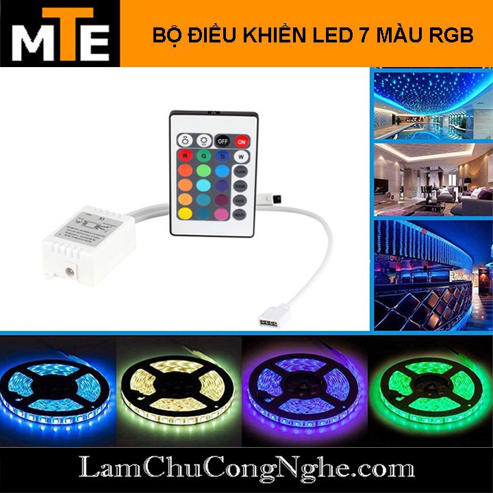 Mới! Bộ Điều Khiển 7 Màu RGB (Hồng Ngoại) -  Bộ Điều Khiển led dây dán 505 đổi 7 màu RGB