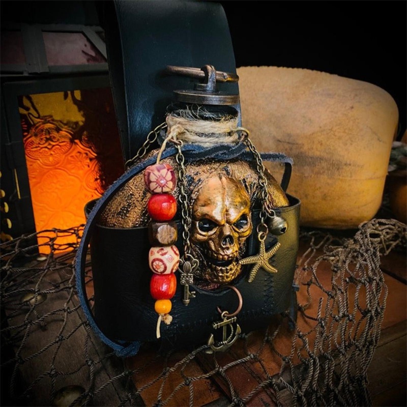 Aoto Đầu Lâu Nhựa Resin Độc Đáo Trang Trí Bình Hoa Phong Cách Cướp Biển Dịp Halloween