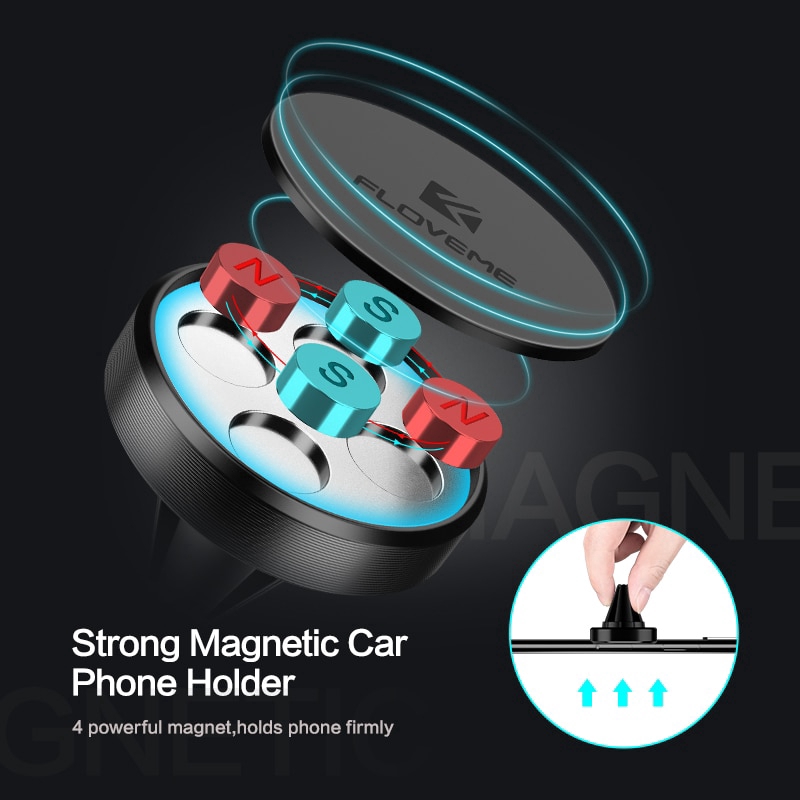 FLOVEME Mini Air Vent Outlet Car-Styling Magnetic Car Phone Mount Stand Holder