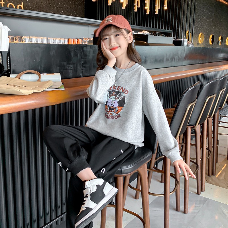 Bộ quần áo nỉ thu đông &quot;WEEKUNI&quot; 14-45kg cho bé gái 4-15 tuổi. Thiết kế đẹp, vải dày dặn. G43