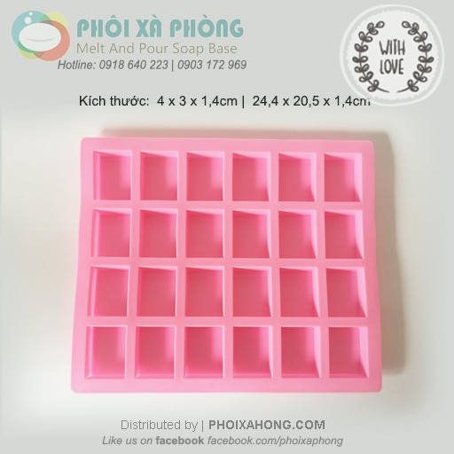 Khuôn silicon 24 hình chữ nhật