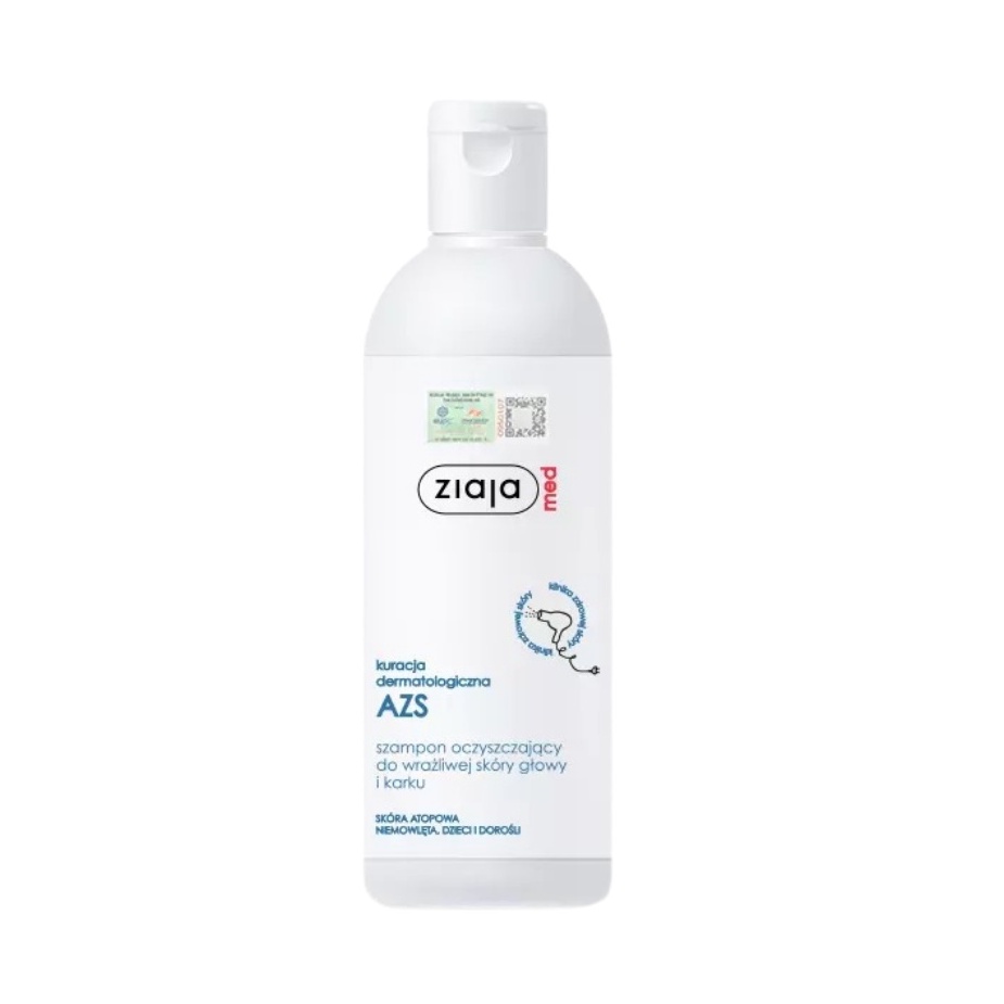 Dầu gội đầu Ziaja Med Atopic Dermatitis Cleansing Shampoo 300ml, Atopy Sạch tóc và Dịu Nhẹ Vùng Da Đầu Gáy