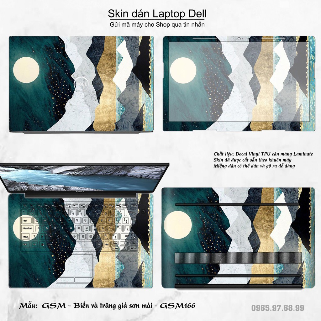 Skin dán Laptop Dell in hình giả sơn mài (inbox mã máy cho Shop)